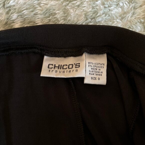 Chico's size 0 flared Traveler midi skirt in black - Picture 3 of 3